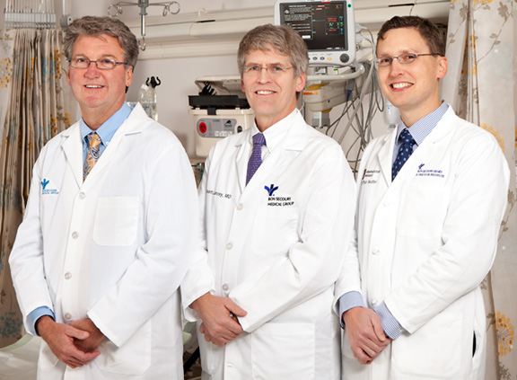 Left to Right: William Callaghan, MD; Ryan Seutter, MD and Robert Lancey, MD. Not pictured Marc Camacho, MD 